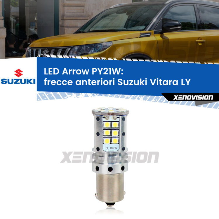 <strong>Frecce Anteriori LED no-spie per Suzuki Vitara</strong> LY 2015 in poi. Lampada <strong>PY21W</strong> modello top di gamma Arrow.