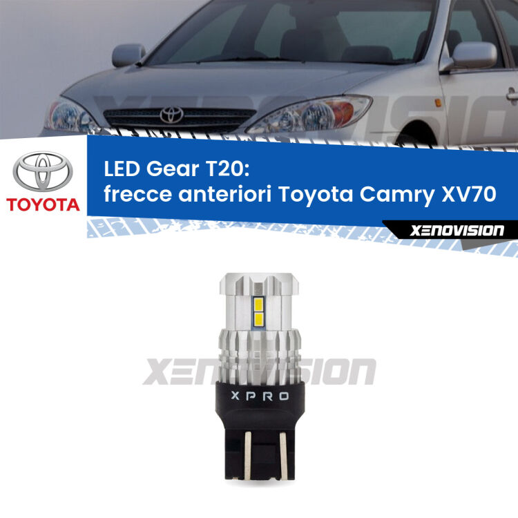 <strong>Frecce Anteriori LED per Toyota Camry</strong> XV70 2017 in poi. Lampada <strong>T20</strong> modello Gear1, non canbus.