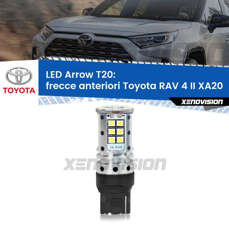 <strong>Frecce Anteriori LED no-spie per Toyota RAV 4 II</strong> XA20 faro bianco. Lampada <strong>T20</strong> no Hyperflash modello Arrow.