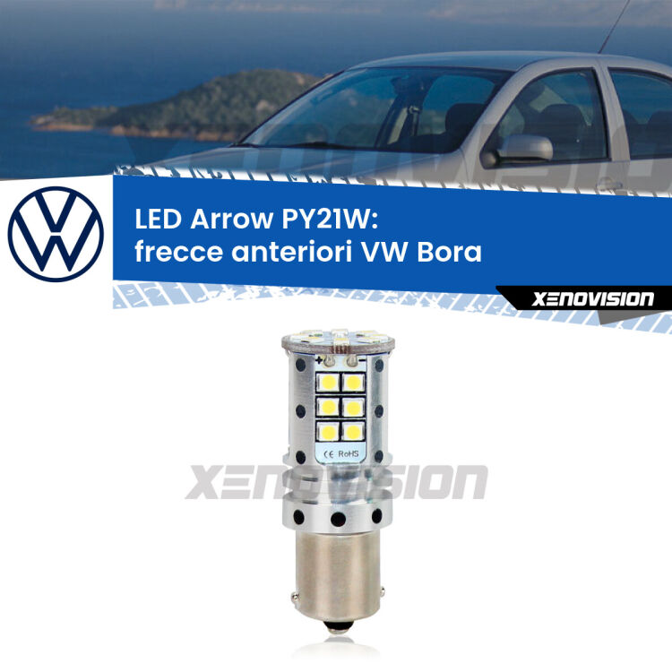 <strong>Frecce Anteriori LED no-spie per VW Bora</strong>  1999 - 2006. Lampada <strong>PY21W</strong> modello top di gamma Arrow.