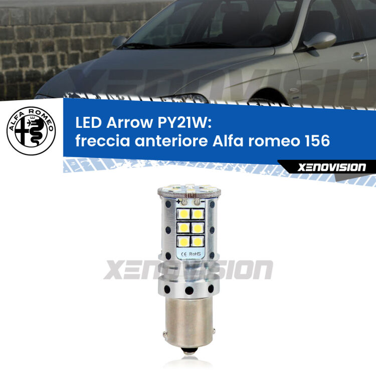 0 Freccia Anteriore LED Alfa romeo 156 1997 - 2005: PY21W Arrow <strong>Freccia Anteriore LED no-spie per Alfa romeo 156</strong> 1997 - 2005. Lampada <strong>PY21W</strong> modello top di gamma Arrow.