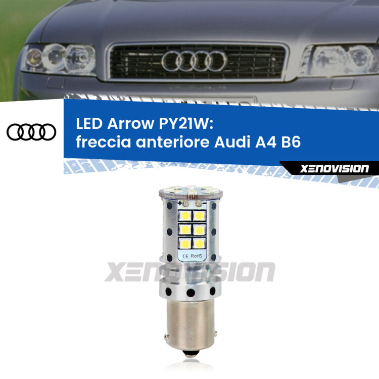 0 Freccia Anteriore LED Audi A4 B6 2000 - 2004: PY21W Arrow <strong>Freccia Anteriore LED no-spie per Audi A4</strong> B6 2000 - 2004. Lampada <strong>PY21W</strong> modello top di gamma Arrow.