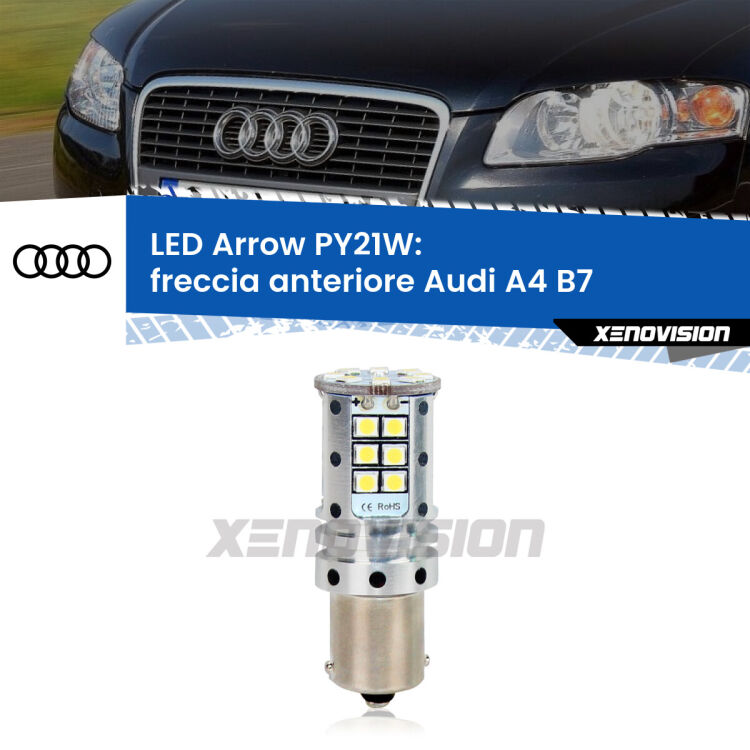 0 Freccia Anteriore LED Audi A4 B7 faro bianco: PY21W Arrow <strong>Freccia Anteriore LED no-spie per Audi A4</strong> B7 faro bianco. Lampada <strong>PY21W</strong> modello top di gamma Arrow.