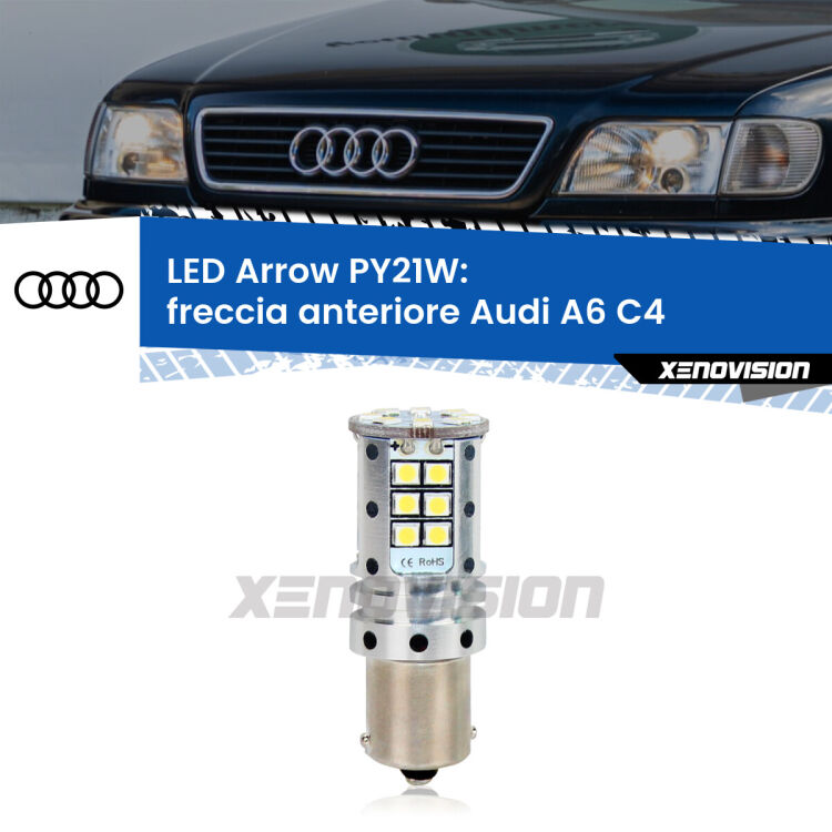 0 Freccia Anteriore LED Audi A6 C4 1994 - 1997: PY21W Arrow <strong>Freccia Anteriore LED no-spie per Audi A6</strong> C4 1994 - 1997. Lampada <strong>PY21W</strong> modello top di gamma Arrow.
