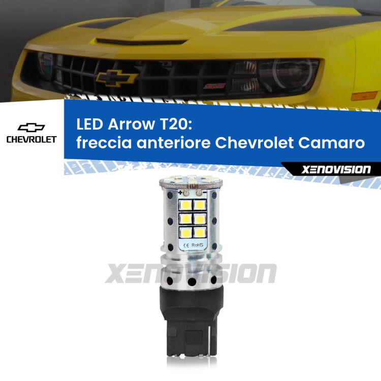 0 Freccia Anteriore LED Chevrolet Camaro  2011 - 2015: T20 Arrow <strong>Freccia Anteriore LED no-spie per Chevrolet Camaro</strong>  2011 - 2015. Lampada <strong>T20</strong> no Hyperflash modello Arrow.