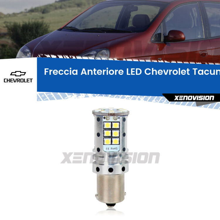 0 Freccia Anteriore LED Chevrolet Tacuma: Xenovision Arrow P21W <strong>LED </strong><strong>P21W</strong><strong> p</strong><strong><strong>e</strong>r freccia anteriore Chevrolet Tacuma</strong>. 8x volte più luce, No Hyperflash, dimensioni compatte. Qualità Massima.