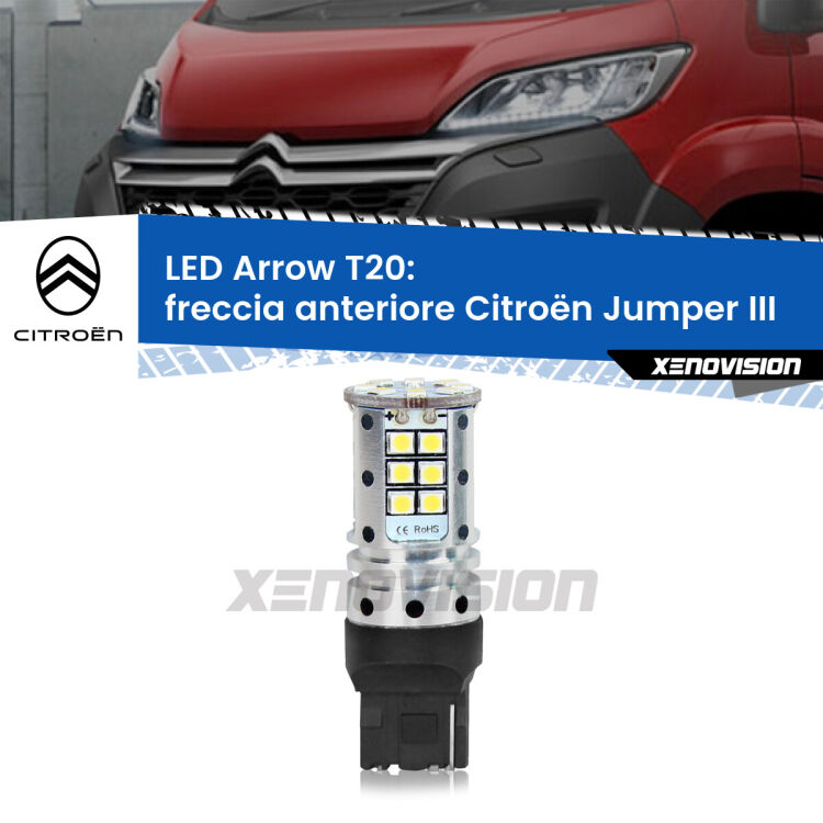 0 Freccia Anteriore LED Citroën Jumper III in poi: T20 Arrow <strong>Freccia Anteriore LED no-spie per Citroën Jumper</strong> III in poi. Lampada <strong>T20</strong> no Hyperflash modello Arrow.