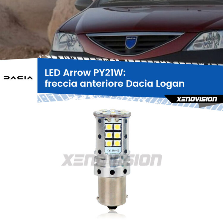 0 Freccia Anteriore LED Dacia Logan 2004 - 2011: PY21W Arrow <strong>Freccia Anteriore LED no-spie per Dacia Logan</strong> 2004 - 2011. Lampada <strong>PY21W</strong> modello top di gamma Arrow.