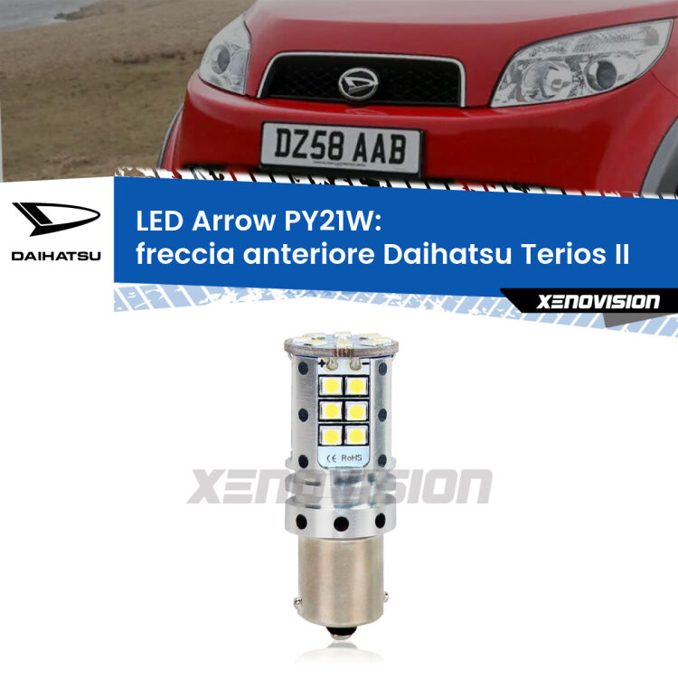 0 Freccia Anteriore LED Daihatsu Terios II faro bianco: PY21W Arrow <strong>Freccia Anteriore LED no-spie per Daihatsu Terios</strong> II faro bianco. Lampada <strong>PY21W</strong> modello top di gamma Arrow.