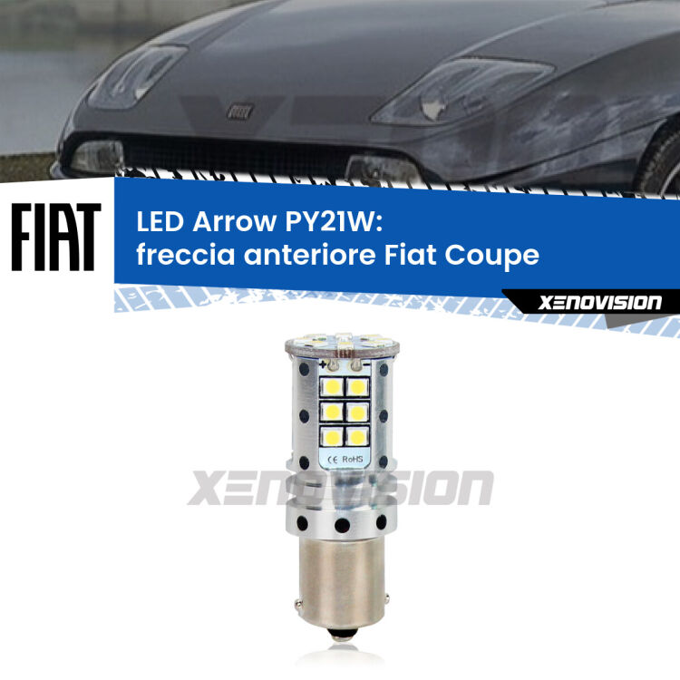 0 Freccia Anteriore LED Fiat Coupe 1993 - 2000: PY21W Arrow <strong>Freccia Anteriore LED no-spie per Fiat Coupe</strong> 1993 - 2000. Lampada <strong>PY21W</strong> modello top di gamma Arrow.