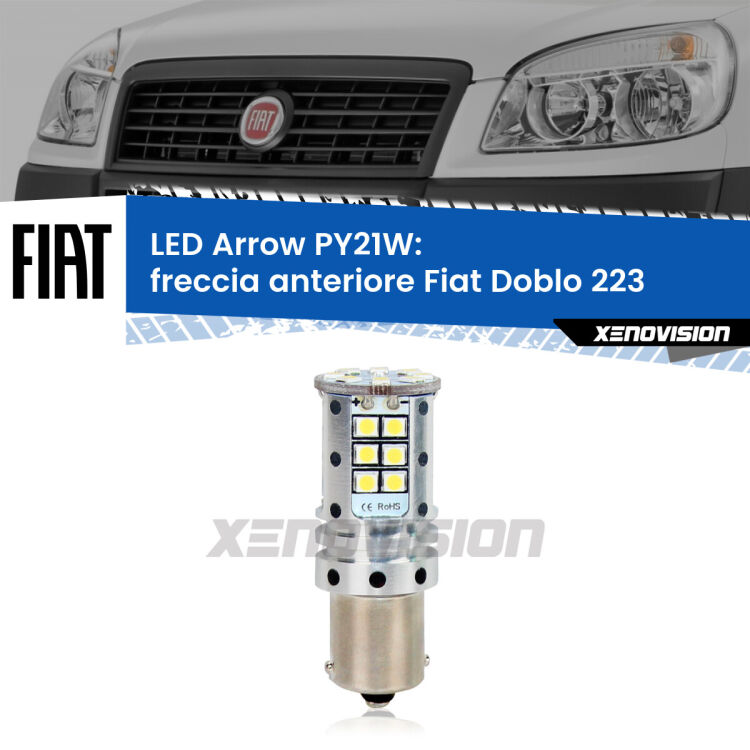 0 Freccia Anteriore LED Fiat Doblo 223 2000 - 2010: PY21W Arrow <strong>Freccia Anteriore LED no-spie per Fiat Doblo</strong> 223 2000 - 2010. Lampada <strong>PY21W</strong> modello top di gamma Arrow.