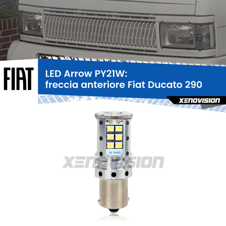 0 Freccia Anteriore LED Fiat Ducato 290 1989 - 1994: PY21W Arrow <strong>Freccia Anteriore LED no-spie per Fiat Ducato</strong> 290 1989 - 1994. Lampada <strong>PY21W</strong> modello top di gamma Arrow.