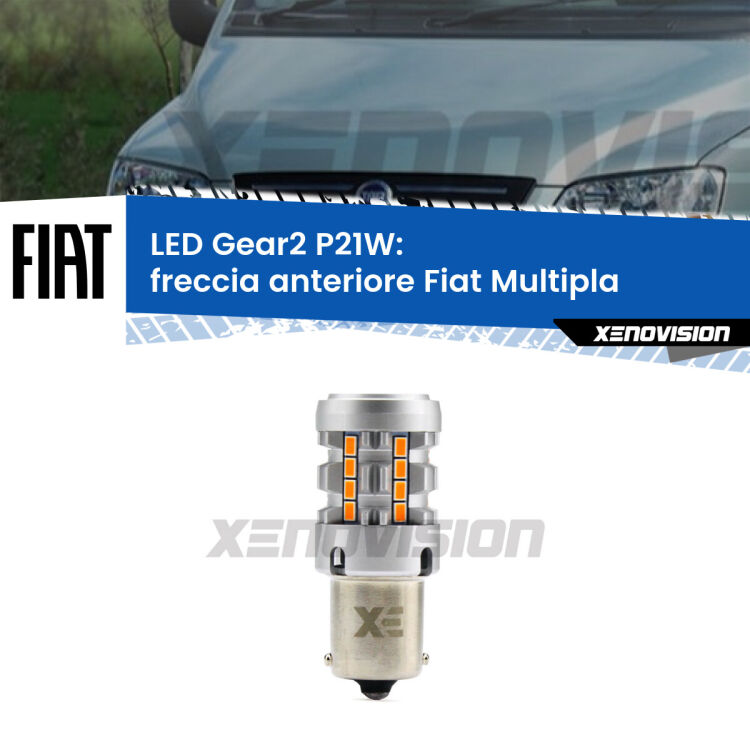 Freccia Anteriore LED Fiat Multipla 1999 - 2003: P21W Gear2 FINE SERIE: NO GARANZIA FINE SERIE: NO GARANZIA <strong>Freccia Anteriore LED no-spie per Fiat Multipla</strong> 1999 - 2003. Lampada <strong>P21W</strong> modello Gear2 no Hyperflash.