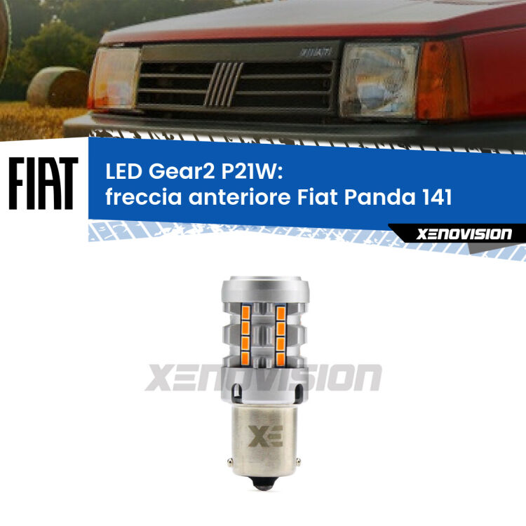 0 Freccia Anteriore LED Fiat Panda 141 1982 - 2004: P21W Gear2 FINE SERIE: NO GARANZIA FINE SERIE: NO GARANZIA <strong>Freccia Anteriore LED no-spie per Fiat Panda</strong> 141 1982 - 2004. Lampada <strong>P21W</strong> modello Gear2 no Hyperflash.