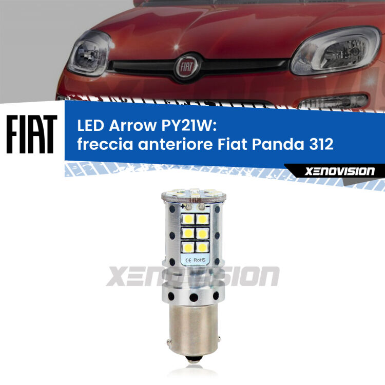 0 Freccia Anteriore LED Fiat Panda 312 2012 in poi: PY21W Arrow <strong>Freccia Anteriore LED no-spie per Fiat Panda</strong> 312 2012 in poi. Lampada <strong>PY21W</strong> modello top di gamma Arrow.