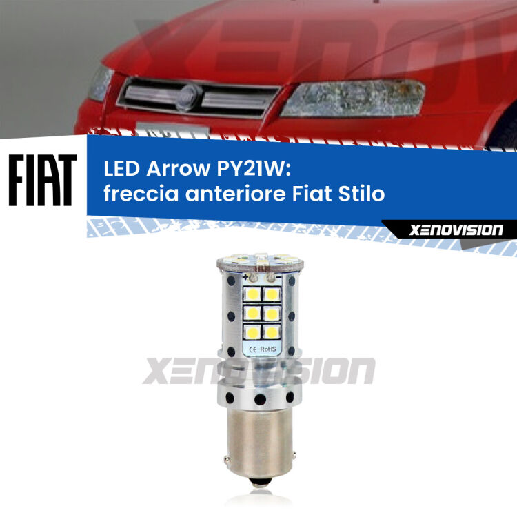 0 Freccia Anteriore LED Fiat Stilo  2001 - 2006: PY21W Arrow <strong>Freccia Anteriore LED no-spie per Fiat Stilo</strong>  2001 - 2006. Lampada <strong>PY21W</strong> modello top di gamma Arrow.