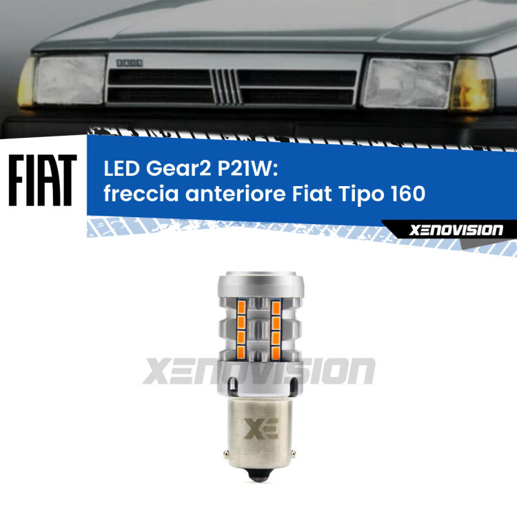Freccia Anteriore LED Fiat Tipo 160 faro giallo: P21W Gear2 FINE SERIE: NO GARANZIA FINE SERIE: NO GARANZIA <strong>Freccia Anteriore LED no-spie per Fiat Tipo</strong> 160 faro giallo. Lampada <strong>P21W</strong> modello Gear2 no Hyperflash.