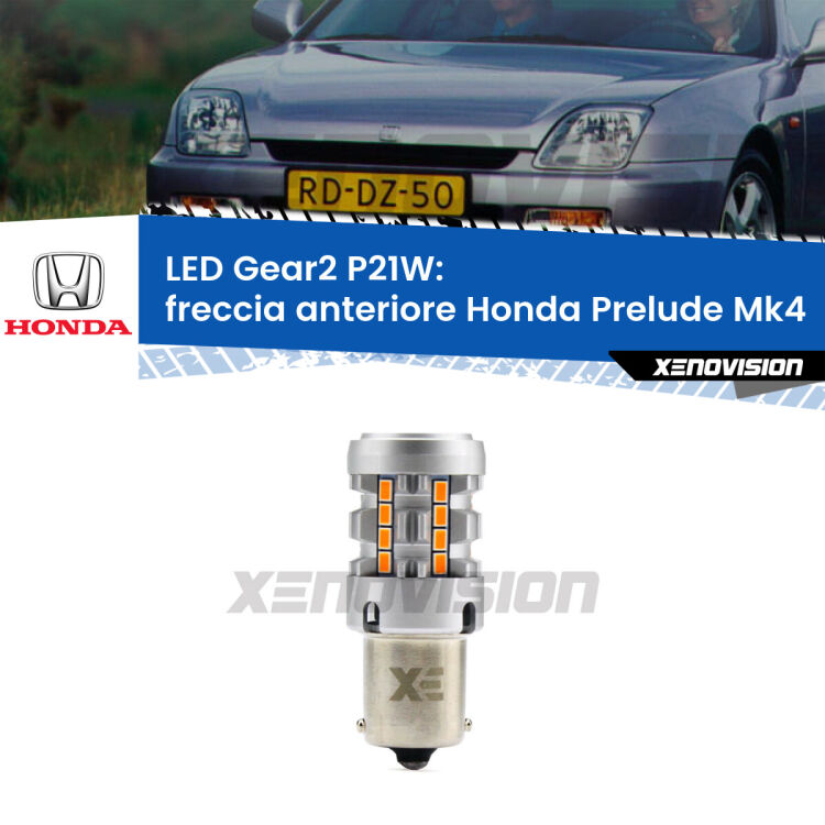 0 Freccia Anteriore LED Honda Prelude Mk4 1992 - 1996: P21W Gear2 FINE SERIE: NO GARANZIA FINE SERIE: NO GARANZIA <strong>Freccia Anteriore LED no-spie per Honda Prelude</strong> Mk4 1992 - 1996. Lampada <strong>P21W</strong> modello Gear2 no Hyperflash.