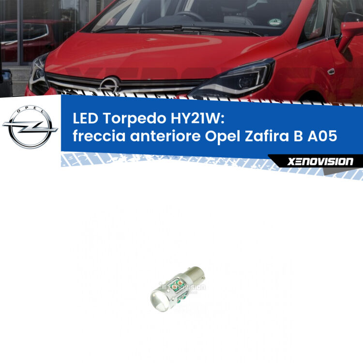 0 Freccia Anteriore LED HY21W Torpedo per Opel Zafira B A05 2005 - 2015 <strong>Freccia Anteriore LED arancio per Opel Zafira B</strong> A05 2005 - 2015. Lampada <strong>HY21W</strong> canbus modello Torpedo.