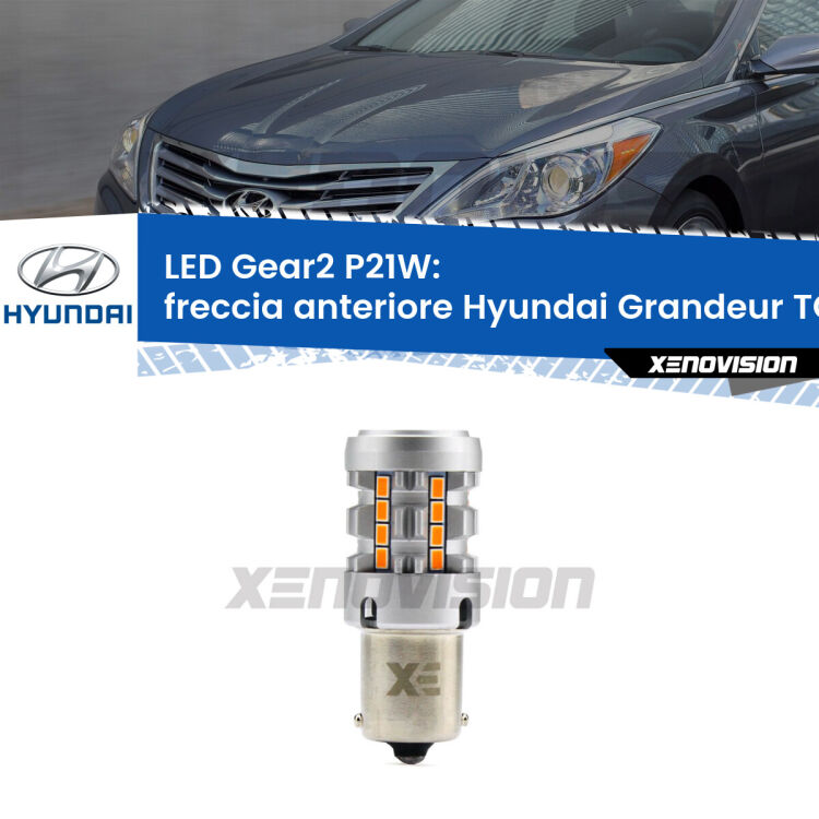 Freccia Anteriore LED Hyundai Grandeur TG faro giallo: P21W Gear2 FINE SERIE: NO GARANZIA FINE SERIE: NO GARANZIA <strong>Freccia Anteriore LED no-spie per Hyundai Grandeur</strong> TG faro giallo. Lampada <strong>P21W</strong> modello Gear2 no Hyperflash.