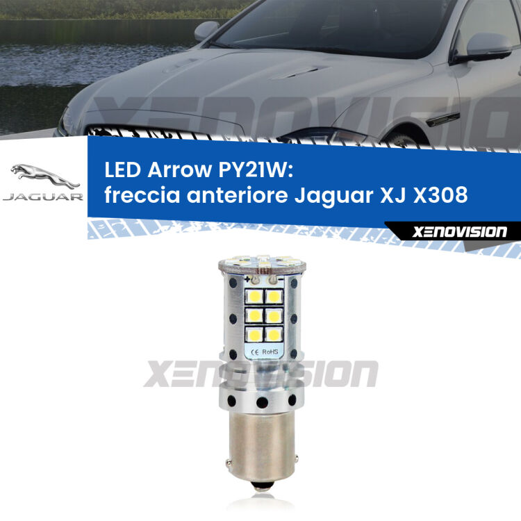 0 Freccia Anteriore LED Jaguar XJ X308 1997 - 2003: PY21W Arrow <strong>Freccia Anteriore LED no-spie per Jaguar XJ</strong> X308 1997 - 2003. Lampada <strong>PY21W</strong> modello top di gamma Arrow.