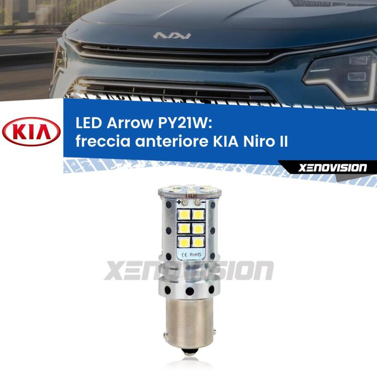 <strong>Freccia Anteriore LED no-spie per KIA Niro</strong> II 2021 in poi. Lampada <strong>PY21W</strong> modello top di gamma Arrow.