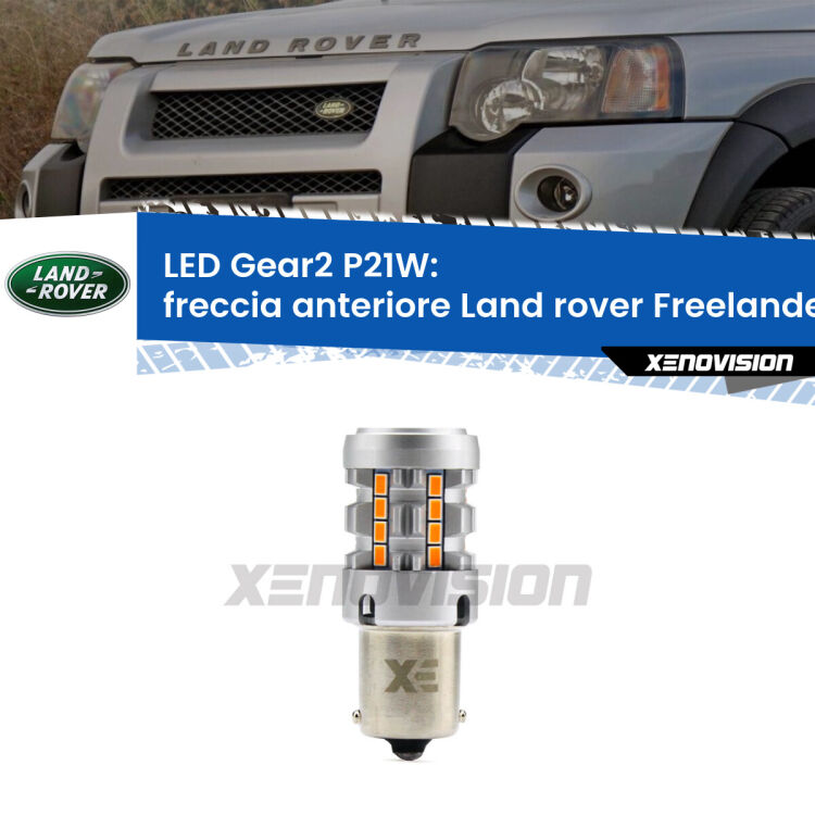 Freccia Anteriore LED Land rover Freelander L314 1998 - 2000: P21W Gear2 FINE SERIE: NO GARANZIA FINE SERIE: NO GARANZIA <strong>Freccia Anteriore LED no-spie per Land rover Freelander</strong> L314 1998 - 2000. Lampada <strong>P21W</strong> modello Gear2 no Hyperflash.
