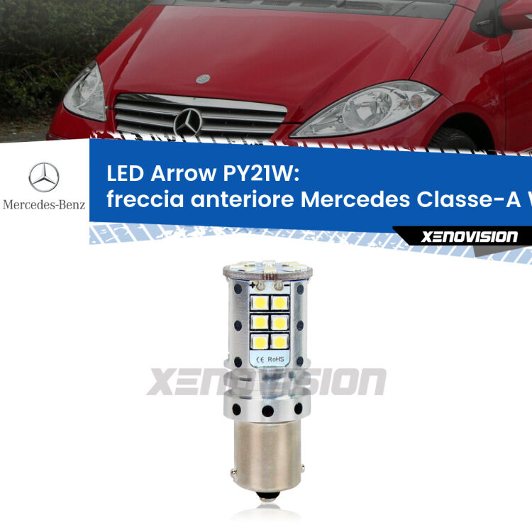 0 Freccia Anteriore LED Mercedes Classe-A W169 2004 - 2012: PY21W Arrow <strong>Freccia Anteriore LED no-spie per Mercedes Classe-A</strong> W169 2004 - 2012. Lampada <strong>PY21W</strong> modello top di gamma Arrow.