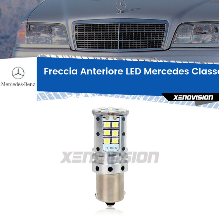 0 Freccia Anteriore LED Mercedes Classe-C: Xenovision Arrow P21W <strong>LED </strong><strong>P21W</strong><strong> p</strong><strong><strong>e</strong>r freccia anteriore Mercedes Classe-C</strong>. 8x volte più luce, No Hyperflash, dimensioni compatte. Qualità Massima.