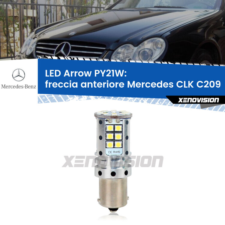0 Freccia Anteriore LED Mercedes CLK C209 2002 - 2009: PY21W Arrow <strong>Freccia Anteriore LED no-spie per Mercedes CLK</strong> C209 2002 - 2009. Lampada <strong>PY21W</strong> modello top di gamma Arrow.