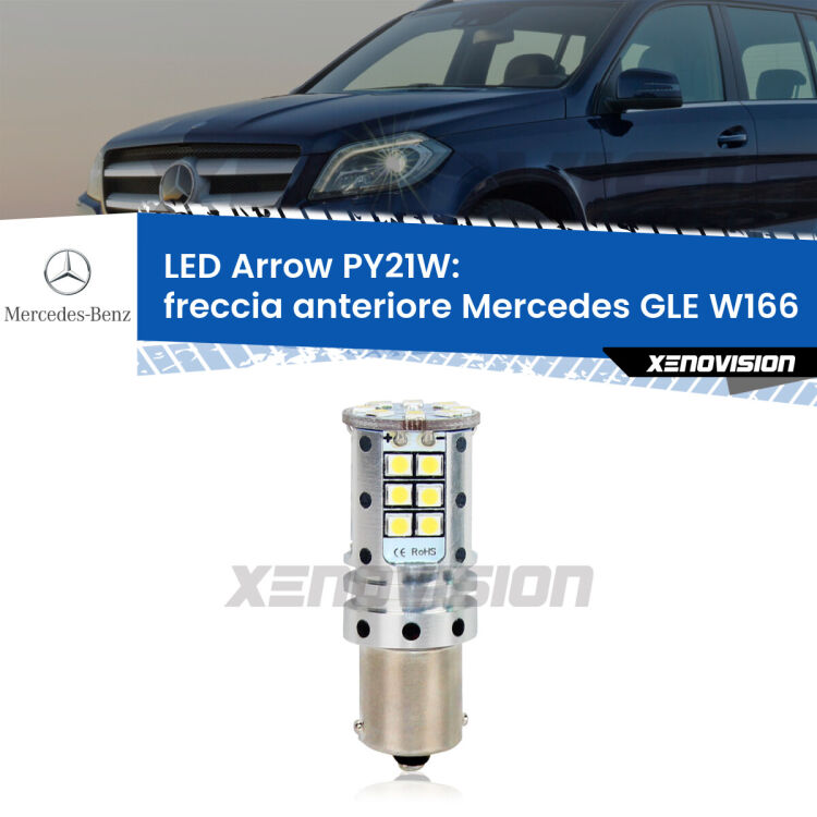 0 Freccia Anteriore LED Mercedes GLE W166 2015 - 2018: PY21W Arrow <strong>Freccia Anteriore LED no-spie per Mercedes GLE</strong> W166 2015 - 2018. Lampada <strong>PY21W</strong> modello top di gamma Arrow.