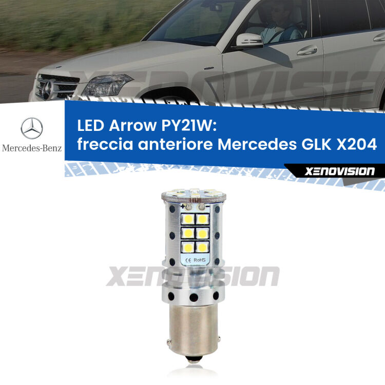 0 Freccia Anteriore LED Mercedes GLK X204 prima serie: PY21W Arrow <strong>Freccia Anteriore LED no-spie per Mercedes GLK</strong> X204 prima serie. Lampada <strong>PY21W</strong> modello top di gamma Arrow.