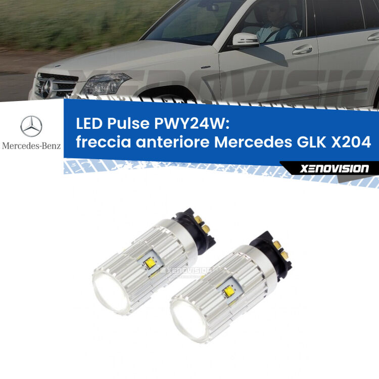 0 Freccia Anteriore LED Mercedes GLK X204 restyling: PWY24W Pulse <strong>Freccia Anteriore LED no-spie per Mercedes GLK</strong> X204 restyling. Coppia lampade <strong>PWY24W</strong> modello Pulse di Xenovision.