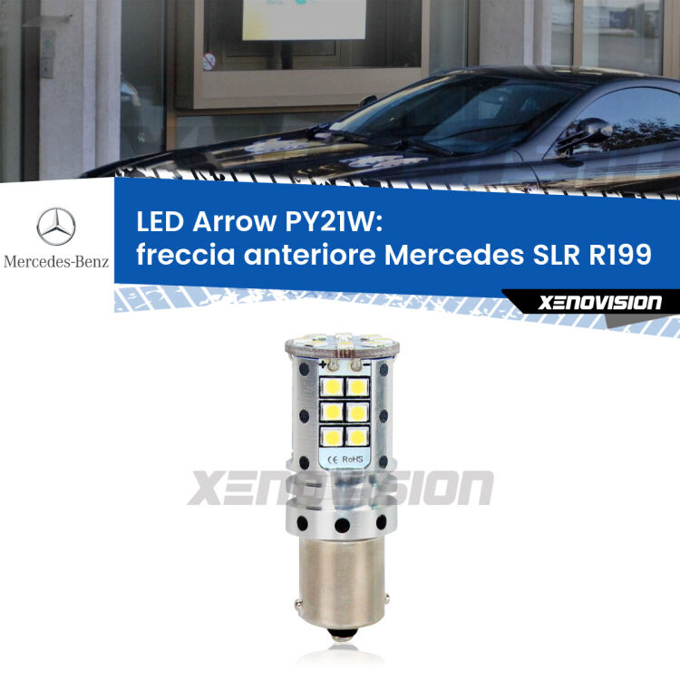 0 Freccia Anteriore LED Mercedes SLR R199 2004 in poi: PY21W Arrow <strong>Freccia Anteriore LED no-spie per Mercedes SLR</strong> R199 2004 in poi. Lampada <strong>PY21W</strong> modello top di gamma Arrow.