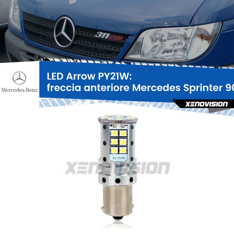 0 Freccia Anteriore LED Mercedes Sprinter 903 1995 - 2006: PY21W Arrow <strong>Freccia Anteriore LED no-spie per Mercedes Sprinter</strong> 903 1995 - 2006. Lampada <strong>PY21W</strong> modello top di gamma Arrow.