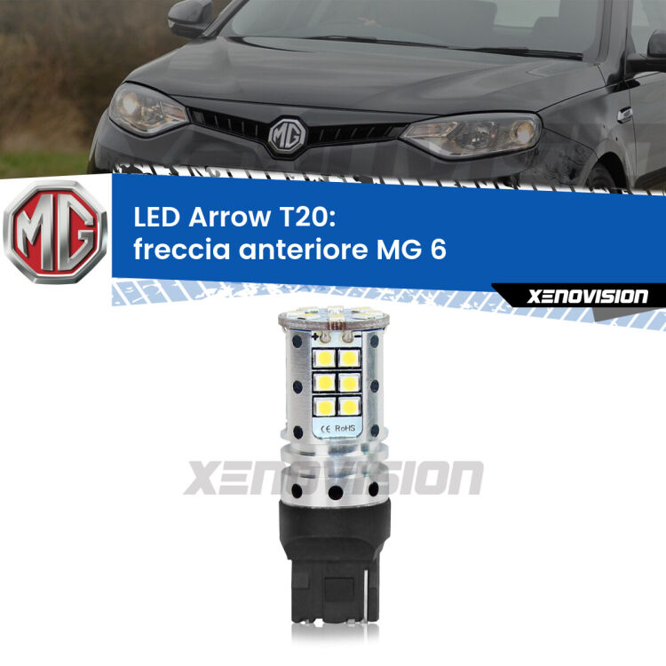0 Freccia Anteriore LED MG 6  2010 in poi: T20 Arrow <strong>Freccia Anteriore LED no-spie per MG 6</strong>  2010 in poi. Lampada <strong>T20</strong> no Hyperflash modello Arrow.
