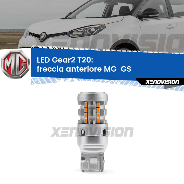 0 Freccia Anteriore LED MG  GS  2016 - 2019: T20 Gear2 FINE SERIE: NO GARANZIA FINE SERIE: NO GARANZIA <strong>Freccia Anteriore LED no-spie per MG  GS</strong>  2016 - 2019. Lampada <strong>T20</strong> modello Gear2 no Hyperflash.