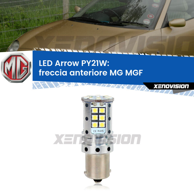 0 Freccia Anteriore LED MG MGF  faro bianco: PY21W Arrow <strong>Freccia Anteriore LED no-spie per MG MGF</strong>  faro bianco. Lampada <strong>PY21W</strong> modello top di gamma Arrow.
