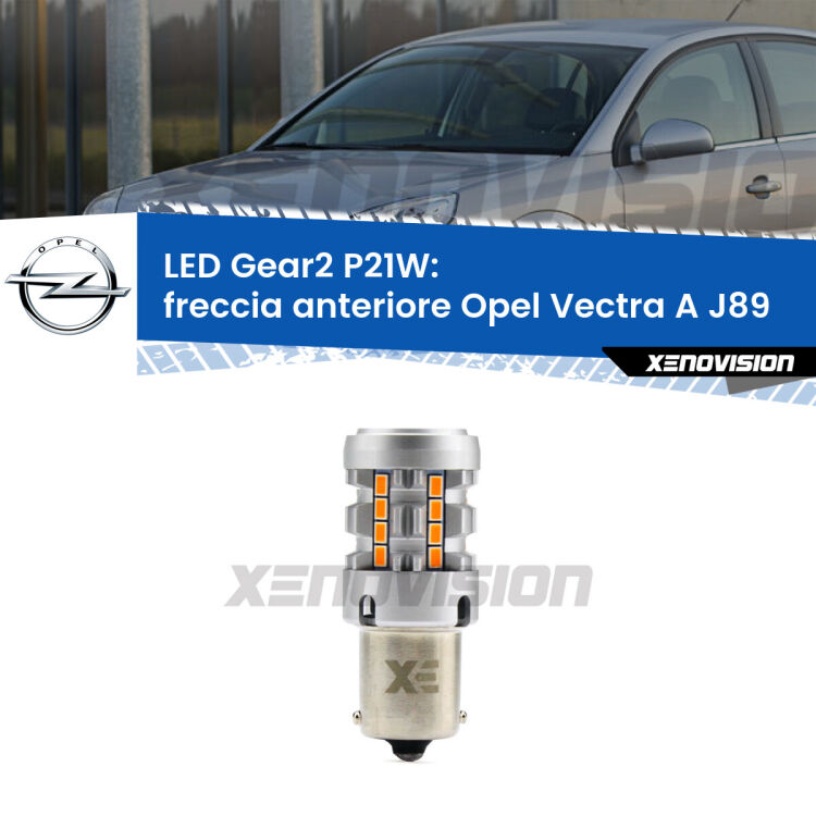 0 Freccia Anteriore LED Opel Vectra A J89 1988 - 1995: P21W Gear2 FINE SERIE: NO GARANZIA FINE SERIE: NO GARANZIA <strong>Freccia Anteriore LED no-spie per Opel Vectra A</strong> J89 1988 - 1995. Lampada <strong>P21W</strong> modello Gear2 no Hyperflash.