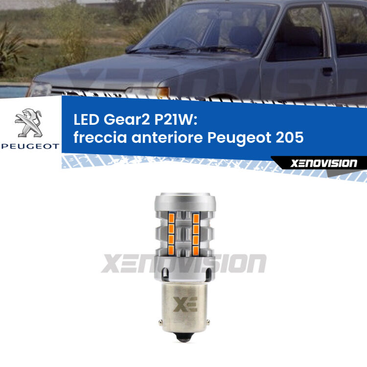 0 Freccia Anteriore LED Peugeot 205 1983 - 1999: P21W Gear2 FINE SERIE: NO GARANZIA FINE SERIE: NO GARANZIA <strong>Freccia Anteriore LED no-spie per Peugeot 205</strong> 1983 - 1999. Lampada <strong>P21W</strong> modello Gear2 no Hyperflash.