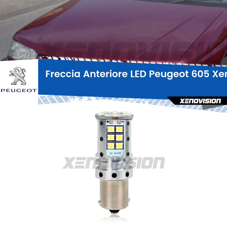 0 Freccia Anteriore LED Peugeot 605: Xenovision Arrow P21W <strong>LED </strong><strong>P21W</strong><strong> p</strong><strong><strong>e</strong>r freccia anteriore Peugeot 605</strong>. 8x volte più luce, No Hyperflash, dimensioni compatte. Qualità Massima.