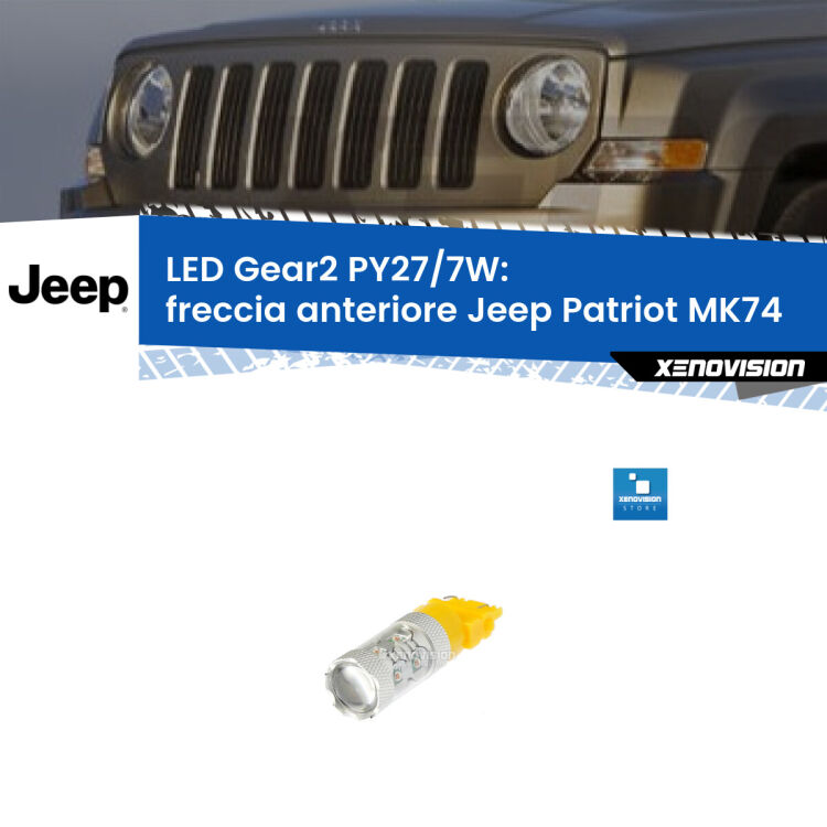 0 Freccia Anteriore LED PY27/7W per Jeep Patriot MK74 2007 - 2017 <strong>Freccia Anteriore LED per Jeep Patriot</strong> MK74 2007 - 2017. Lampada <strong>PY27/7W</strong> non canbus.