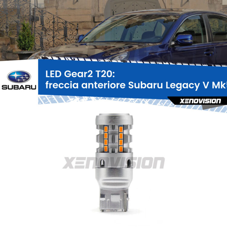 0 Freccia Anteriore LED Subaru Legacy V Mk5 2009 - 2013: T20 Gear2 FINE SERIE: NO GARANZIA FINE SERIE: NO GARANZIA <strong>Freccia Anteriore LED no-spie per Subaru Legacy V</strong> Mk5 2009 - 2013. Lampada <strong>T20</strong> modello Gear2 no Hyperflash.