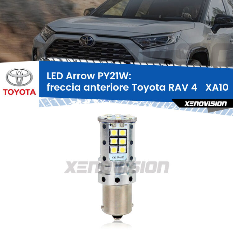 0 Freccia Anteriore LED Toyota RAV 4 XA10 1997 - 2000: PY21W Arrow <strong>Freccia Anteriore LED no-spie per Toyota RAV 4 </strong> XA10 1997 - 2000. Lampada <strong>PY21W</strong> modello top di gamma Arrow.