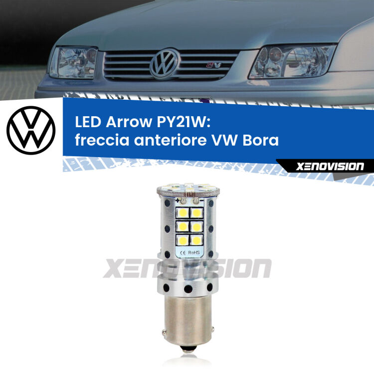 0 Freccia Anteriore LED VW Bora  1999 - 2006: PY21W Arrow <strong>Freccia Anteriore LED no-spie per VW Bora</strong>  1999 - 2006. Lampada <strong>PY21W</strong> modello top di gamma Arrow.
