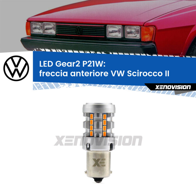 0 Freccia Anteriore LED VW Scirocco II 1980 - 1992: P21W Gear2 FINE SERIE: NO GARANZIA FINE SERIE: NO GARANZIA <strong>Freccia Anteriore LED no-spie per VW Scirocco</strong> II 1980 - 1992. Lampada <strong>P21W</strong> modello Gear2 no Hyperflash.