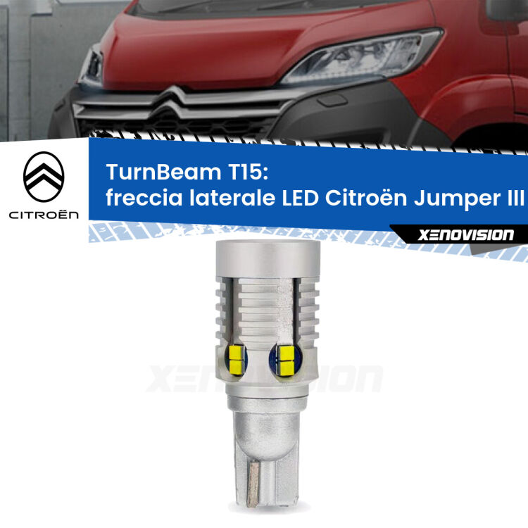0 Freccia laterale LED Citroën Jumper III: XE TurnBeam T15 <strong>LED freccia laterale Citroën Jumper </strong>III. Una lampada LED T15 per Frecce, ottima resa in ogni direzione, Qualità Massima.