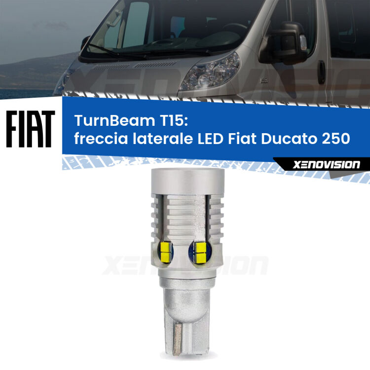 0 Freccia laterale LED Fiat Ducato 250: XE TurnBeam T15 <strong>LED freccia laterale Fiat Ducato </strong>250. Una lampada LED T15 per Frecce, ottima resa in ogni direzione, Qualità Massima.