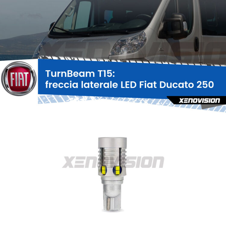 <strong>LED freccia laterale Fiat Ducato </strong>250. Una lampada LED T15 per Frecce, ottima resa in ogni direzione, Qualità Massima.