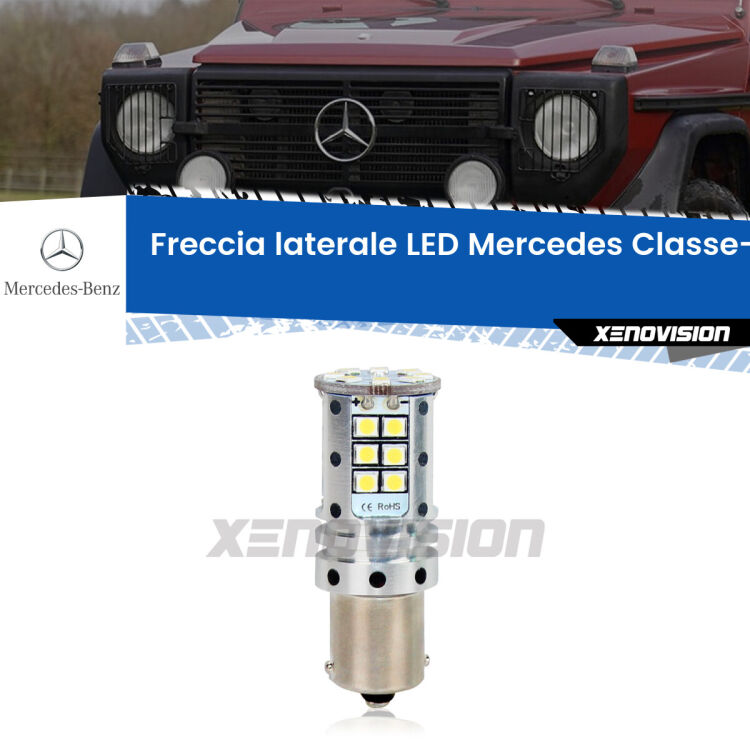 0 Freccia laterale LED Mercedes Classe-G: Xenovision Arrow P21W <strong>LED </strong><strong>P21W</strong><strong> p</strong><strong><strong>e</strong>r freccia laterale Mercedes Classe-G</strong>. 8x volte più luce, No Hyperflash, dimensioni compatte. Qualità Massima.